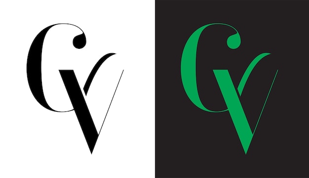 Letra inicial CV logo diseño creativo moderno símbolo icono monograma