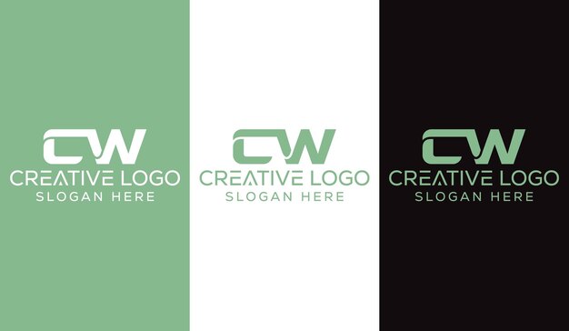 Letra inicial CW Logo Diseño Monograma Creativo Moderno Signo Símbolo Icono