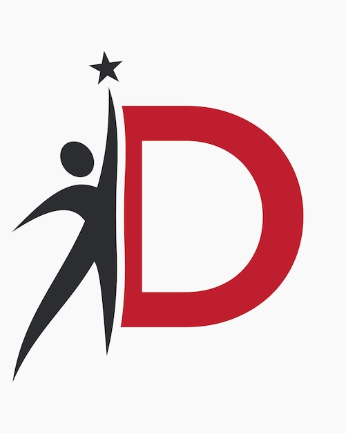 La letra inicial D El concepto del logotipo de la asistencia sanitaria para la asistencia sanitaria El deporte Bio Fitness o el símbolo médico