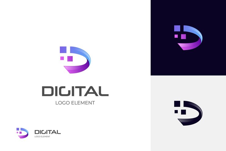 Vector letra inicial d digital con píxeles logotipo icono diseño letra id elemento de logotipo para identidad tecnológica