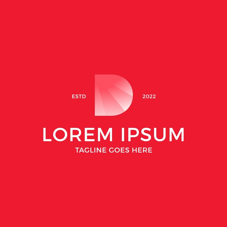 Vector letra inicial d con diseño de logotipo de disco de lámpara