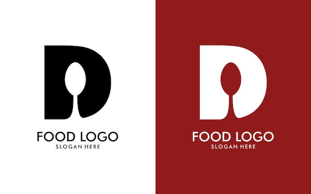 Letra inicial D Logotipo de alimentos vector de logotipo de alimentos