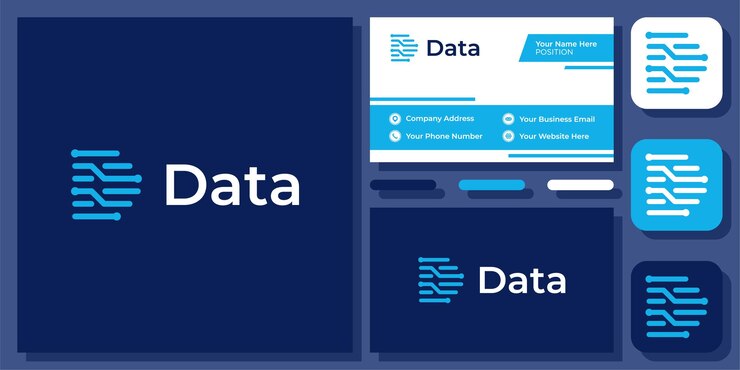 Vector letra inicial d tecnología de datos conexión digital resumen tech vector diseño de logotipo con tarjeta de visita