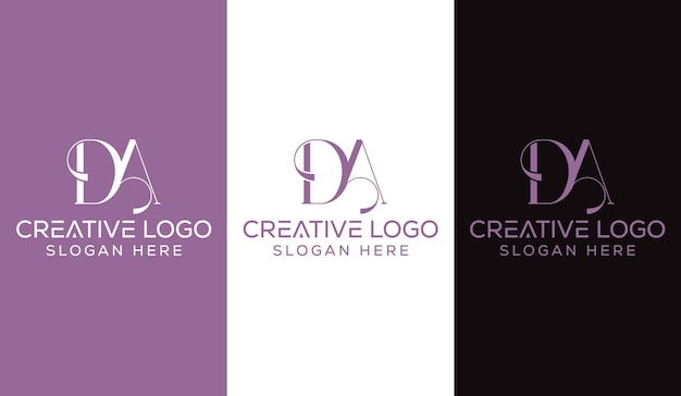 Letra inicial DA Logo Diseño Monograma Creativo Moderno Signo Símbolo Icono