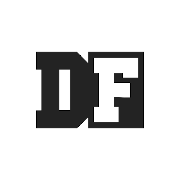 La letra inicial DF El diseño de la plantilla del logotipo DF