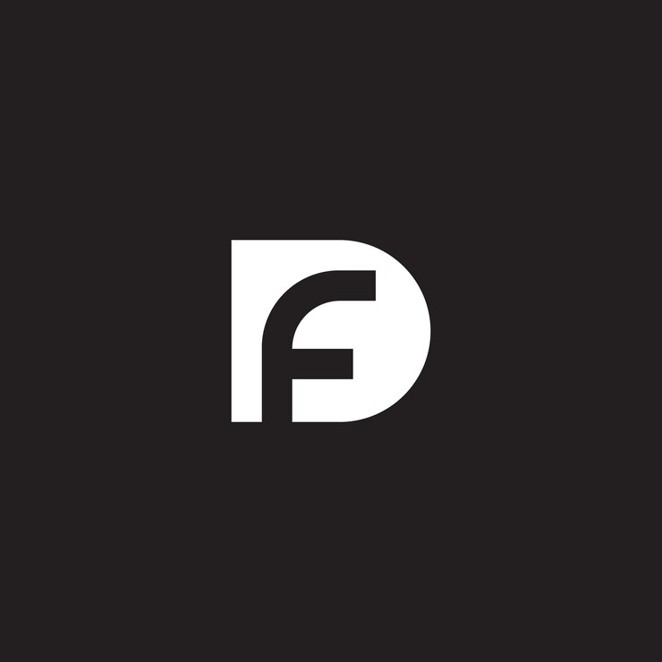 Vector letra inicial df o símbolo de monograma de diseño de logotipo fd.