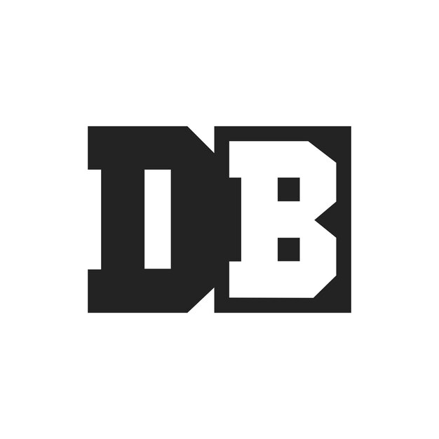 La letra inicial del diseño del logotipo DB