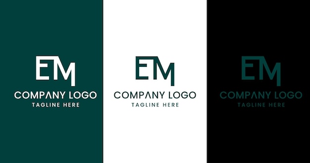 Letra Inicial Diseño Logotipo EM Sobresaliente Símbolo Moderno Creativo Signo