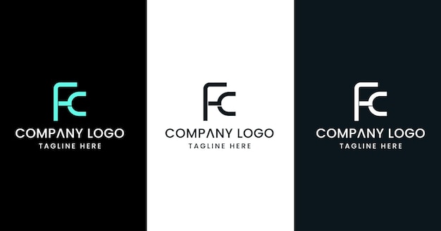 Letra inicial Diseño de logotipo FC Signo de símbolo moderno creativo excepcional