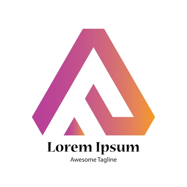 Letra inicial Un diseño de logotipo de gradiente abstracto