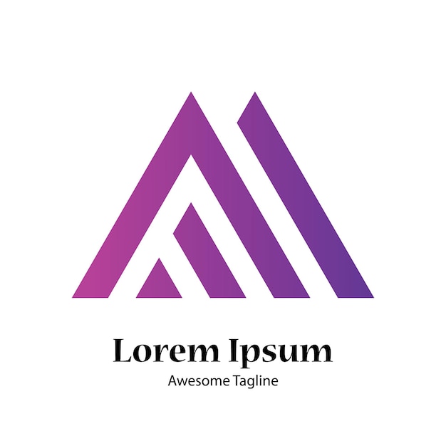 Letra inicial Un diseño de logotipo de gradiente abstracto