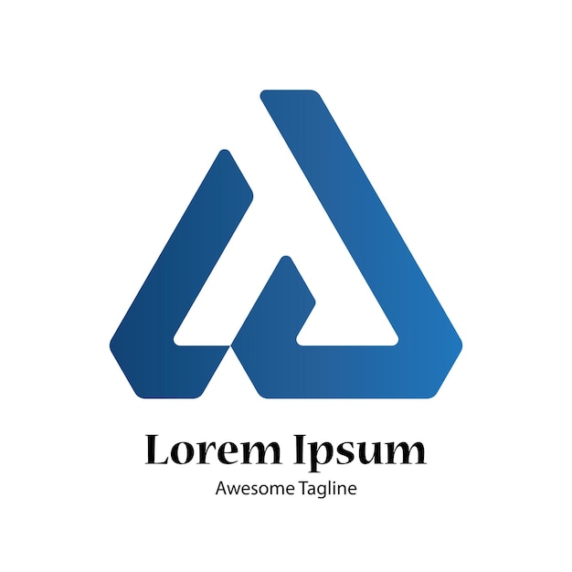 Letra inicial Un diseño de logotipo de gradiente abstracto