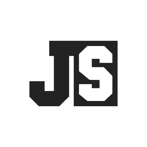 Letra inicial del diseño del logotipo JS