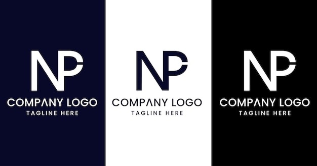 Letra Inicial Diseño Logotipo NP Signo Símbolo Moderno Creativo Excepcional