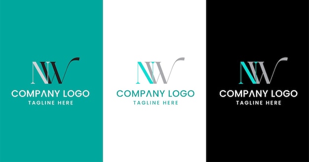 Letra Inicial Diseño Logotipo NW Signo Símbolo Moderno Creativo Excepcional