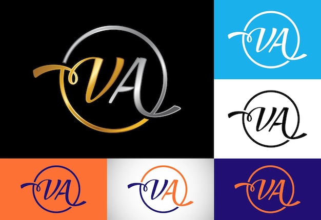 Letra inicial VA Diseño de logotipo Símbolo de alfabeto gráfico vectorial para identidad empresarial corporativa