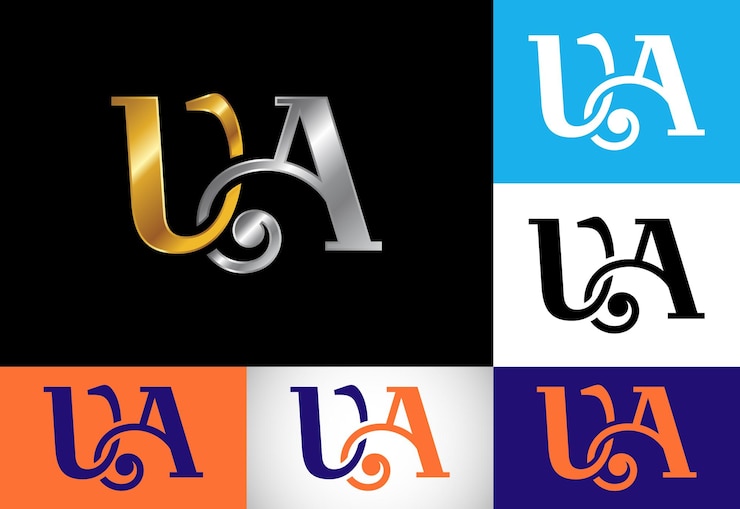 Vector letra inicial va diseño de logotipo símbolo de alfabeto gráfico vectorial para identidad empresarial corporativa