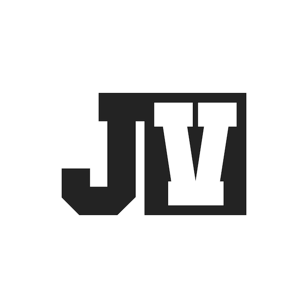 Letra inicial Diseño de la plantilla del logotipo de JV