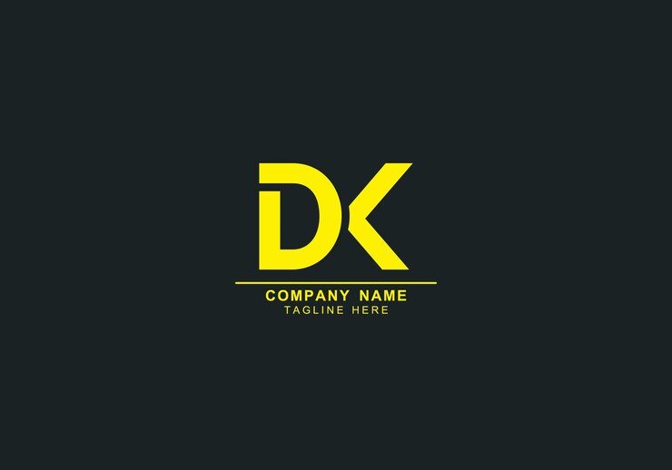 Vector letra inicial dk dk o kd logotipo mínimo