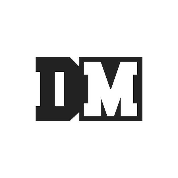 La letra inicial DM Diseño de la plantilla del logotipo DM