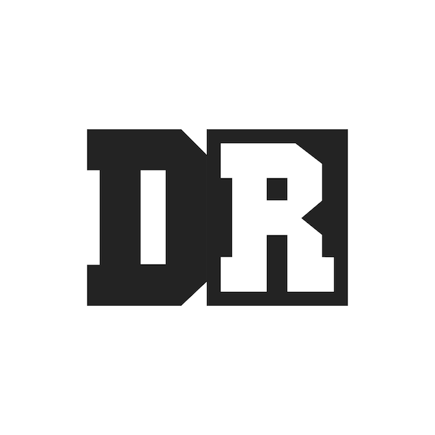 La letra inicial DR Diseño de la plantilla del logotipo DR
