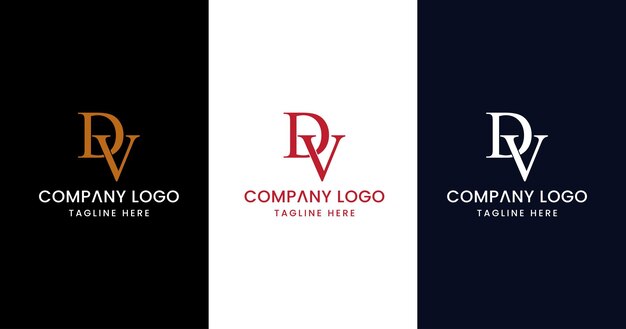 Letra inicial DV Diseño de logotipo Signo de símbolo moderno creativo excepcional
