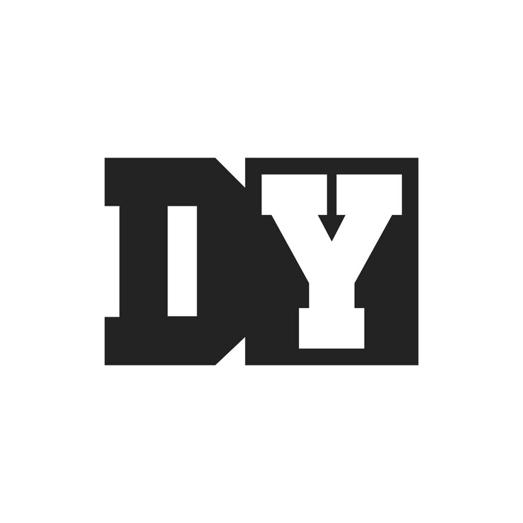 Vector la letra inicial dy diseño de la plantilla del logotipo dy