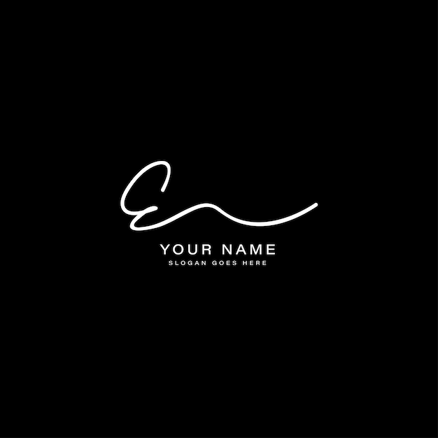 La letra inicial E, el logotipo escrito a mano, el alfabeto E, el icono de la firma.