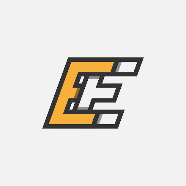 La letra inicial E o el monograma del logotipo La letra E del logotipo con la combinación de E Elemento de plantilla de diseño del logotipo