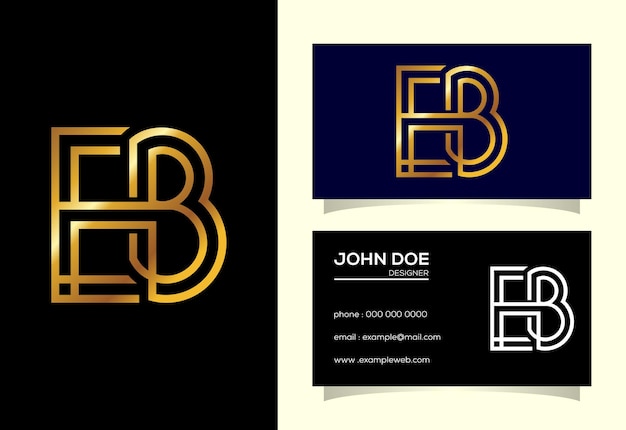 Letra inicial eb diseño de logotipo símbolo de alfabeto gráfico vectorial para identidad empresarial corporativa