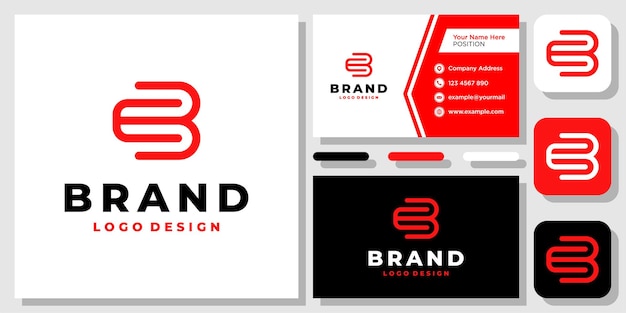 Vector letra inicial eb monogram icon rojo inspiración del diseño del logotipo moderno con plantilla de tarjeta de visita
