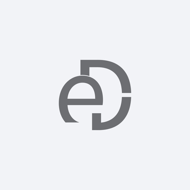 Letra inicial ED Diseño del logotipo Signo de símbolo moderno creativo sobresaliente