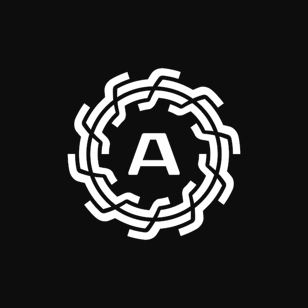 letra inicial elegante y premium A logotipo floral de tecnología simétrica