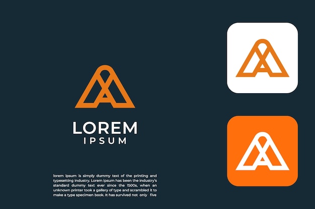 letra inicial Un elemento de la plantilla de diseño del logotipo