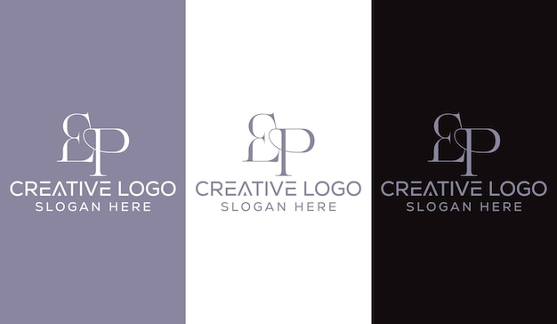 Letra inicial EP Diseño de logotipo Monograma Creativo Moderno Signo Símbolo Icono