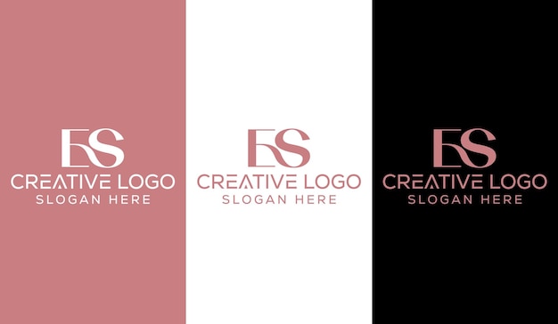 Letra inicial ES Logo Diseño Monograma Creativo Moderno Signo Símbolo Icono