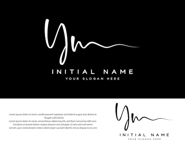 En la letra inicial, la escritura a mano y el logotipo de la firma