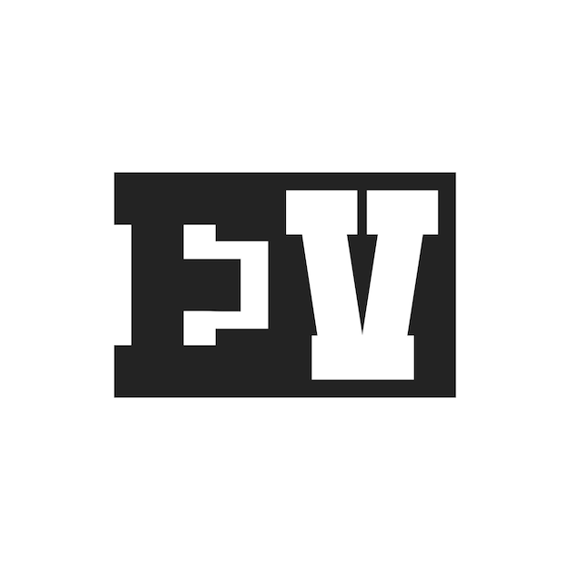 La letra inicial EV diseño de logotipo plantilla EV logotipo