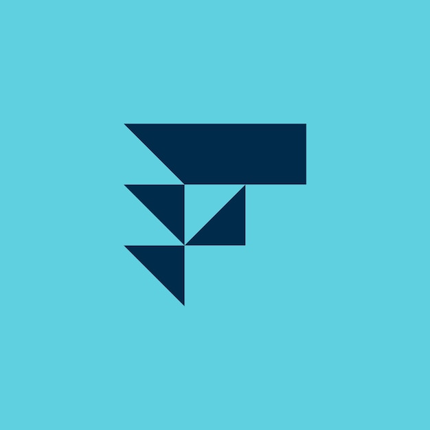 letra inicial F logo F dash velocidad monograma