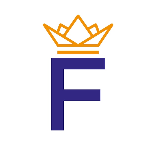 Vector la letra inicial f el logotipo de la corona el logo de la corona para la belleza la estrella de la moda el signo de lujo elegante