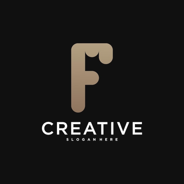 La letra inicial F del logotipo es el diseño conceptual abstracto de Premium Vector