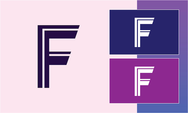 La letra inicial F del logotipo, el símbolo del icono, el diseño gráfico vectorial, el templo minimalista moderno.