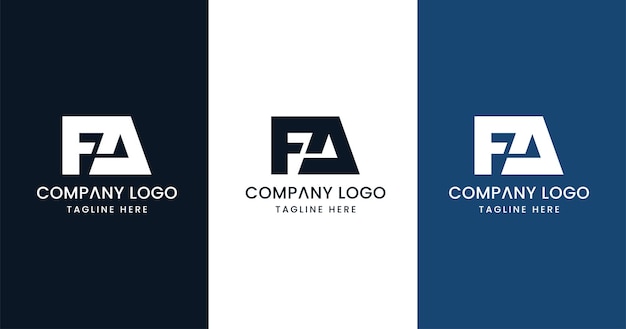 Letra inicial FA Diseño de logotipo Signo de símbolo moderno creativo excepcional