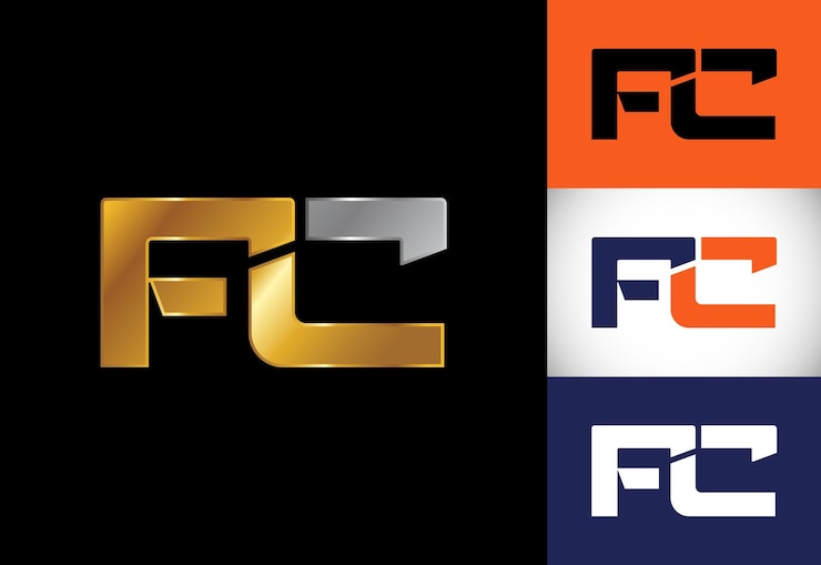 Vector letra inicial fc diseño de logotipo símbolo de alfabeto gráfico vectorial para identidad empresarial corporativa