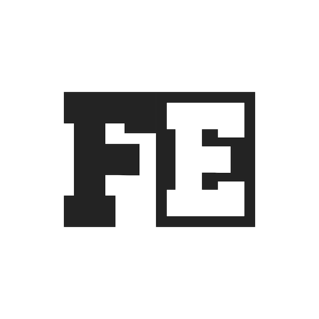 La letra inicial FE Diseño del logotipo plantilla FE Logotipo
