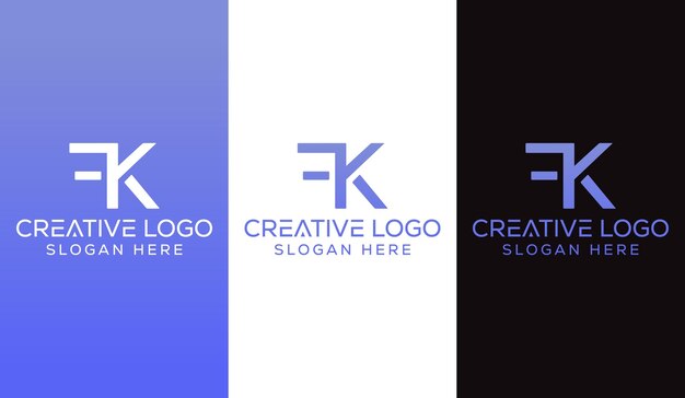 Letra inicial FK Logo Diseño Monograma Creativo Moderno Signo Símbolo Icono