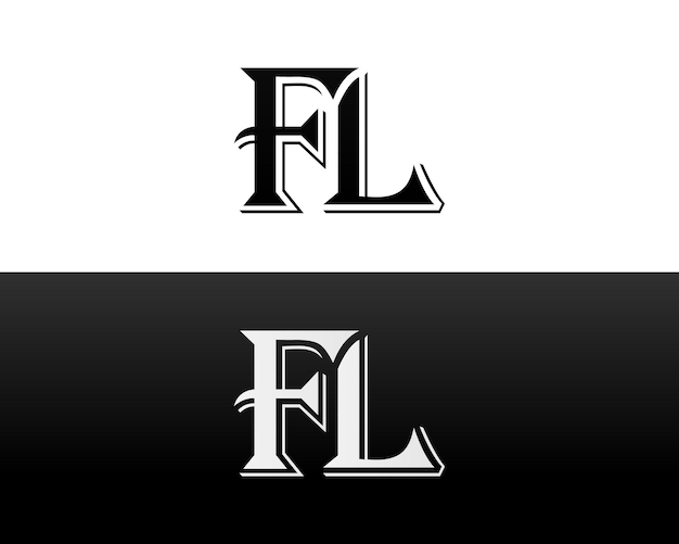 Letra inicial FL logo diseño vectorial monograma plantilla vectorial de lujo