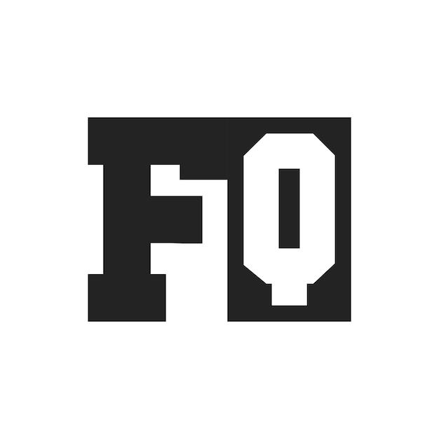 La letra inicial FQ El diseño del logotipo La plantilla del logotipo FQ