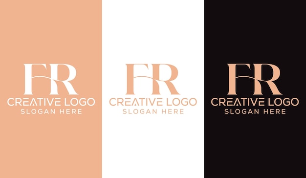Letra inicial FR Diseño de logotipo Monograma Signo moderno creativo Símbolo Icono