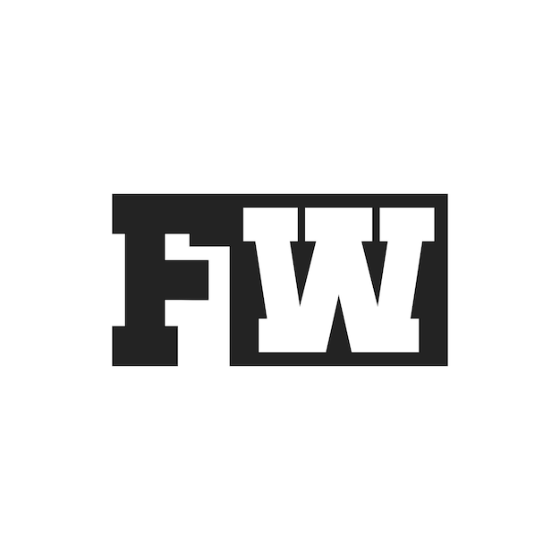 La letra inicial FW Diseño de logotipo plantilla Logotipo FW